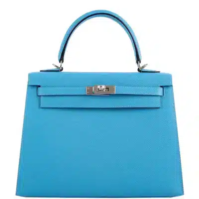 Hermès Kelly 25 Sellier Bleu du Nord Epsom Palladium Hardware Replica Bags