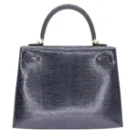 Hermès Kelly 25 Sellier Bleu Indigo Shiny Niloticus Lizard Gold Hardware