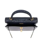 Hermès Kelly 25 Sellier Bleu Indigo Shiny Niloticus Lizard Gold Hardware