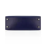 Hermès Kelly 25 Sellier Blue Sapphire Box Calfskin Gold Hardware