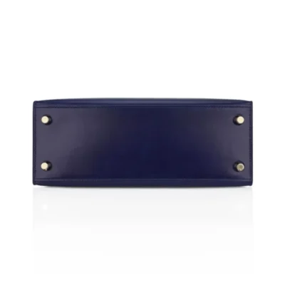 Hermès Kelly 25 Sellier Blue Sapphire Box Calfskin Gold Hardware