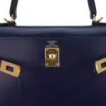 Hermès Kelly 25 Sellier Blue Sapphire Box Calfskin Gold Hardware