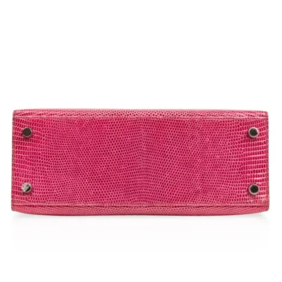 Hermès Kelly 25 Sellier Fuchsia Lizard Palladium Hardware