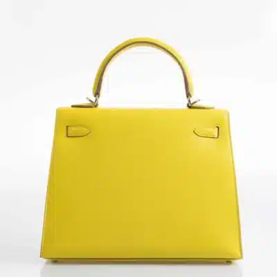 Hermès Kelly 25 Sellier Lime Epsom Palladium Hardware