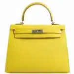 Hermès Kelly 25 Sellier Lime Epsom Palladium Hardware