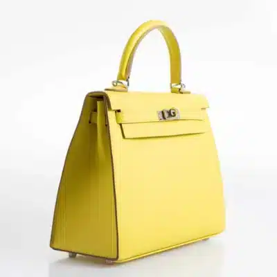 Hermès Kelly 25 Sellier Lime Epsom Palladium Hardware