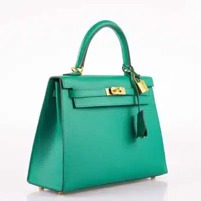 Hermès Kelly 25 Sellier Vert Jade Epsom Gold Hardware Best Lushentic Bags