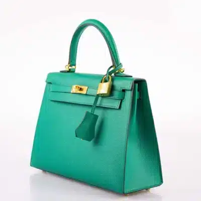 Hermès Kelly 25 Sellier Vert Jade Epsom Gold Hardware Best Lushentic Bags