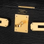 Hermès Kelly 28 Black Niloticus Lizard Gold Hardware