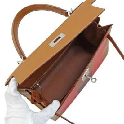 Hermès HSS Kelly 28 Brown Box Calfskin Palladium Hardware