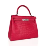 Hermès Kelly 28 Retourn Rose Extreme Matte Alligator Mississippiensis Palladium Hardware