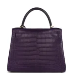 Hermès Kelly 28 Retourne Amethyst Matte Alligator Mississippiensis Gold Hardware