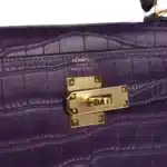 Hermès Kelly 28 Retourne Amethyst Matte Alligator Mississippiensis Gold Hardware