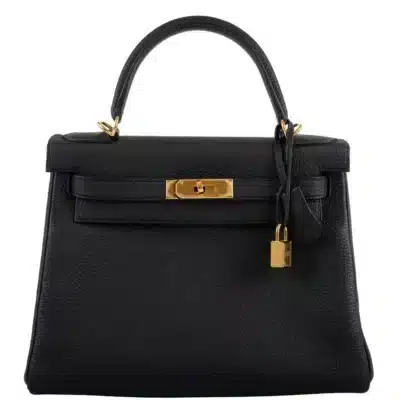 Hermès Kelly 28 Retourne Black Togo Gold Hardware