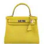 Hermès Kelly 28 Retourne Lime Evercolor Palladium Hardware