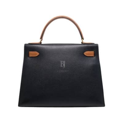 Hermès Kelly 28 Sellier Black Fjord Gold Hardware