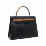 Hermès Kelly 28 Sellier Black Fjord Gold Hardware