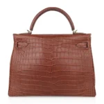 Hermès Kelly 32 Fauve Barenia Matte Niloticus Crocodile Gold Hardware