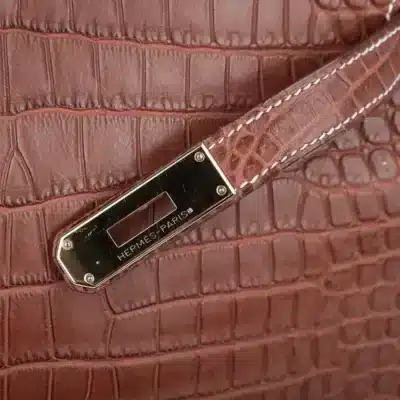 Hermès Kelly 32 Fauve Barenia Matte Niloticus Crocodile Gold Hardware