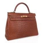 Hermès Kelly 32 Fauve Barenia Matte Niloticus Crocodile Gold Hardware