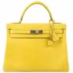 Hermès Kelly 32 Retourne Mimosa Matte Alligator Mississippiensis Palladium Hardware