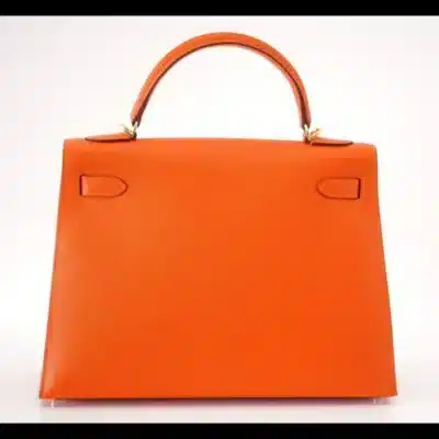 Hermes Kelly 32 Sellier Feu Lush Orange Epsom Gold Back1