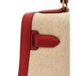 Hermès Kelly 32 Toile Rouge Courchevel Gold Hardware