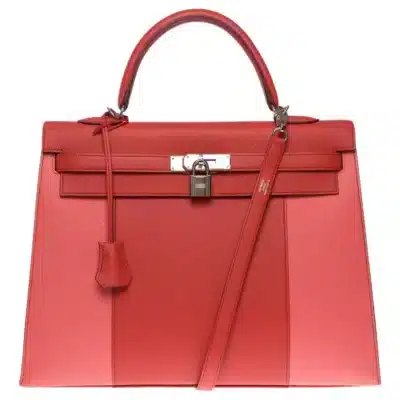 Hermès Kelly 35 Coral Pink and Flamingo Pink Epsom Palladium Hardware