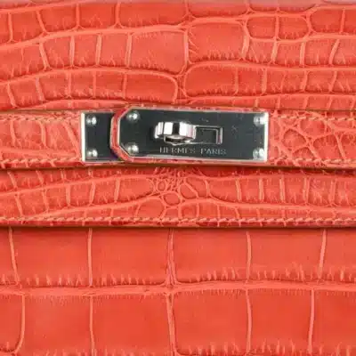 Hermès Kelly 35 Retourne Sanguine Matte Alligator Mississippiensis Palladium Hardware