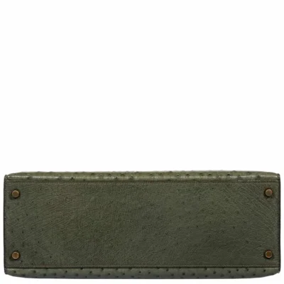 Hermès Kelly 35 Sellier Vert Olive Ostrich Gold Hardware