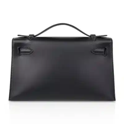 Hermès Kelly Pochette Black Swift Gold Hardware Lushentic Bags