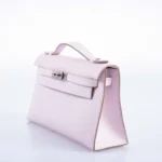 Hermès Kelly Pochette Mauve Pale Swift Palladium Hardware