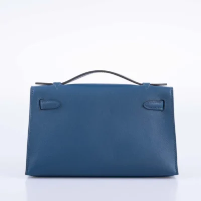 Hermès Kelly Pochette Navy Swift Gold Hardware