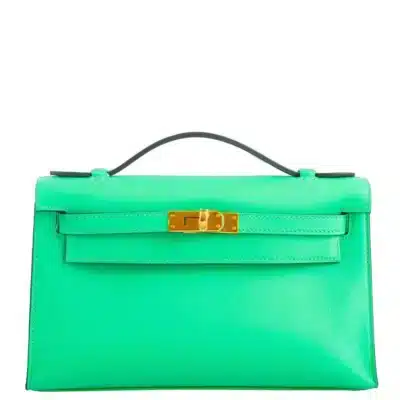 Hermès Kelly Pochette Vert Comics Swift Gold Hardware