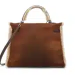 Hermès Limited Edition 2005 Kelly 35 Retourné Fauve And Ébène Barénia Shearling & Veau Doblis Palladium Hardware