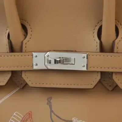 Hermès Limited Edition 2021 Birkin 25 Biscuit Swift detail2