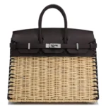 Hermès Limited Edition 2021 Birkin 25 Picnic Natural/Rouge Sellier Swift Osier Wicker Palladium Hardware