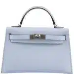 Hermès Limited Edition 2021 Mini Kelly 20 II Bleu Brume and Hydra Epsom Palladium Hardware