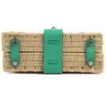 Hermès Limited Edition 2023 Mini Kelly Picnic Vert Verone Swift & Osier Wicker Palladium Hardware