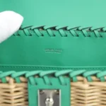 Hermès Limited Edition 2023 Mini Kelly Picnic Vert Verone Swift & Osier Wicker Palladium Hardware