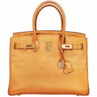 Hermès Rare Collectible Birkin 30 Metallic Bronze Chevre Gold Hardware