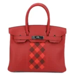 Hermès Limited Edition Tressage Birkin 30 Rouge De Coeur/Rouge H/Rouge Piment Swift & Epsom Palladium Hardware