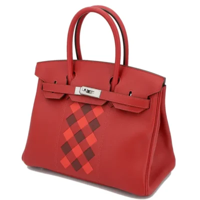 Hermès Limited Edition Tressage Birkin 30 Rouge De Coeur/Rouge H/Rouge Piment Swift & Epsom Palladium Hardware