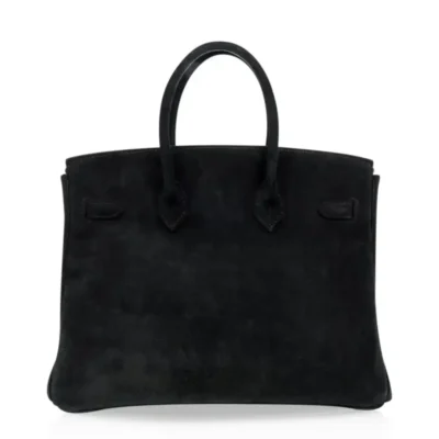 Hermès Limited Edition Birkin 35 Black Doblis Suede Gold Hardware