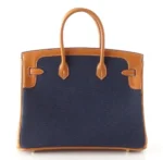 Hermès Limited Edition Birkin 35 Blue Flag Toile Barenia Permabrass Hardware