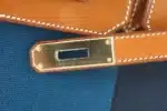 Hermès Limited Edition Birkin 35 Blue Flag Toile Barenia Permabrass Hardware