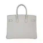 Hermès Limited Edition Birkin 35 Club Gris Perle and Blanc Clemence Palladium Hardware