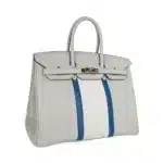 Hermès Limited Edition Birkin 35 Club Gris Perle and Blanc Clemence Palladium Hardware