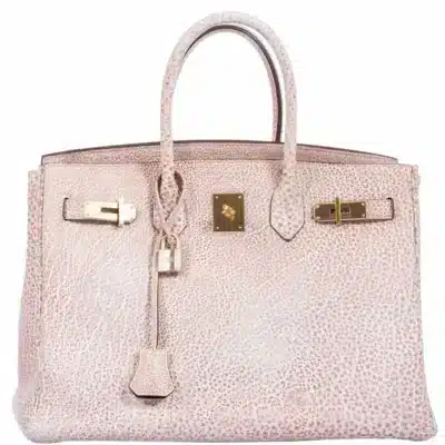 Hermès Limited Edition Birkin 35 Dalmatian Pink & White Buffalo Gold Hardware