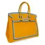 Hermès Limited Edition Birkin 35 Jaune Ambre/Blue Indigo/Blue Celeste Togo Palladium Hardware